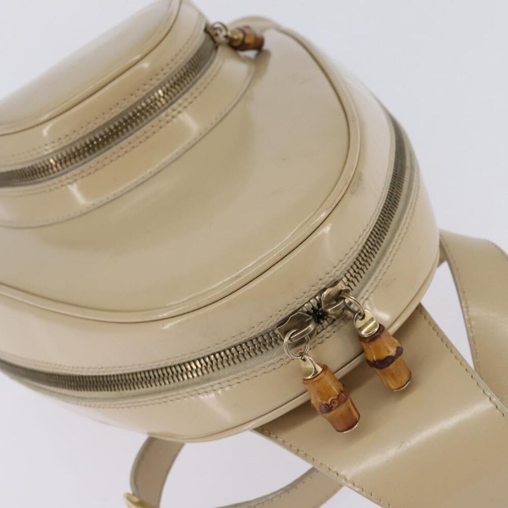 GUCCI Bamboo Body Bag Patent Leather Beige Gold 007 2113 007 2113 - Picture 6 of 12